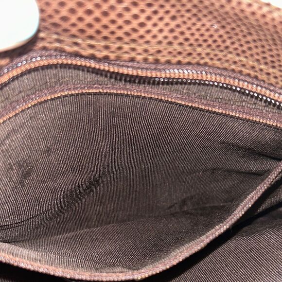 Vintage Ganson Brown leather Crossbody Bag New - Picture 9 of 11